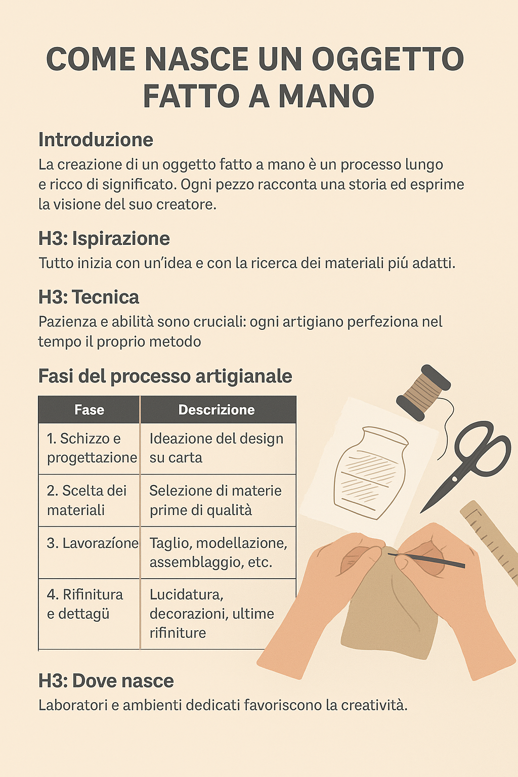 Come nasce un oggetto fatto a mano