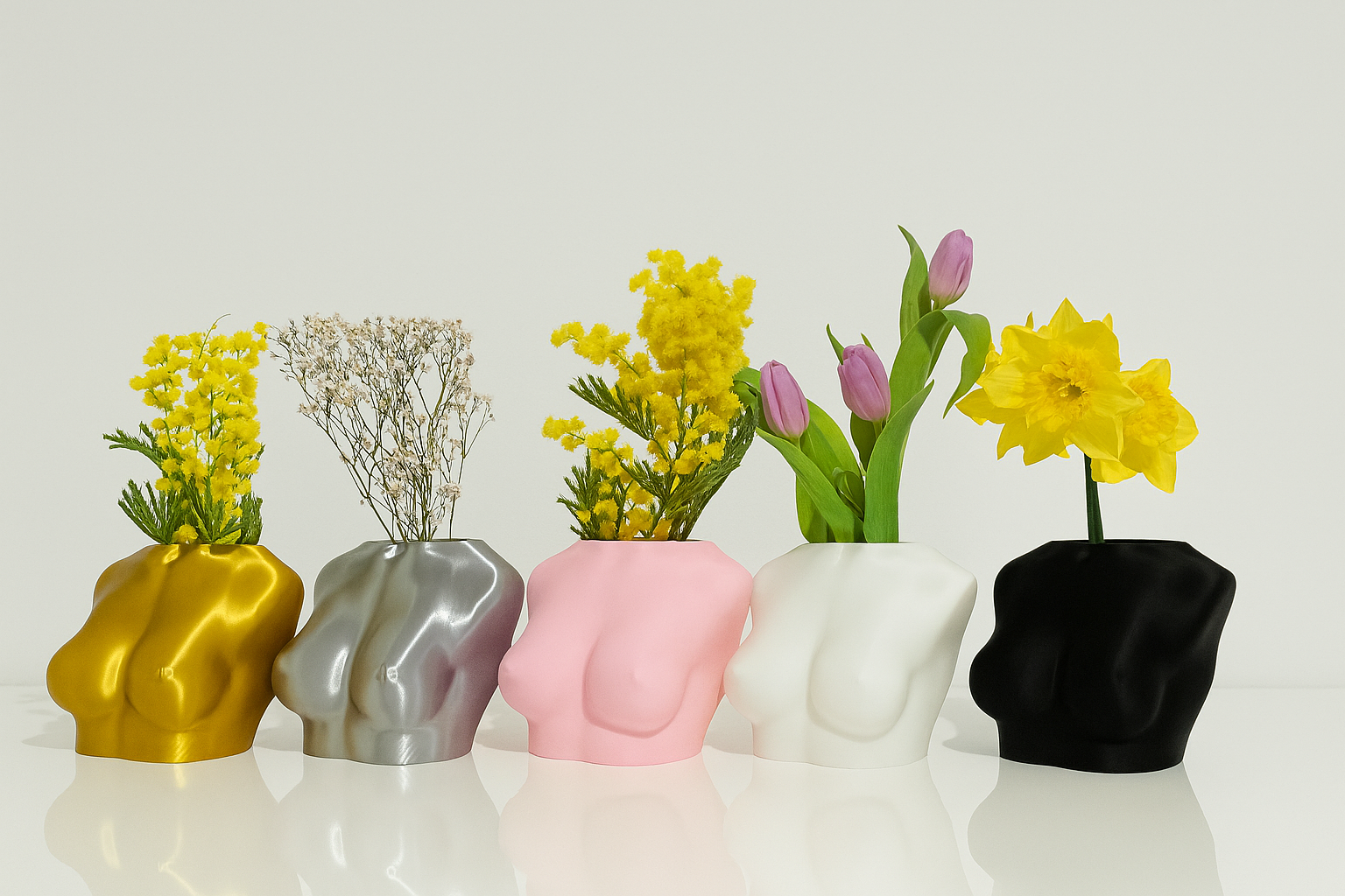 Vaso decorativo in PLA ecologico stampato in 3D – Personalizzabile e disponibile in vari colori