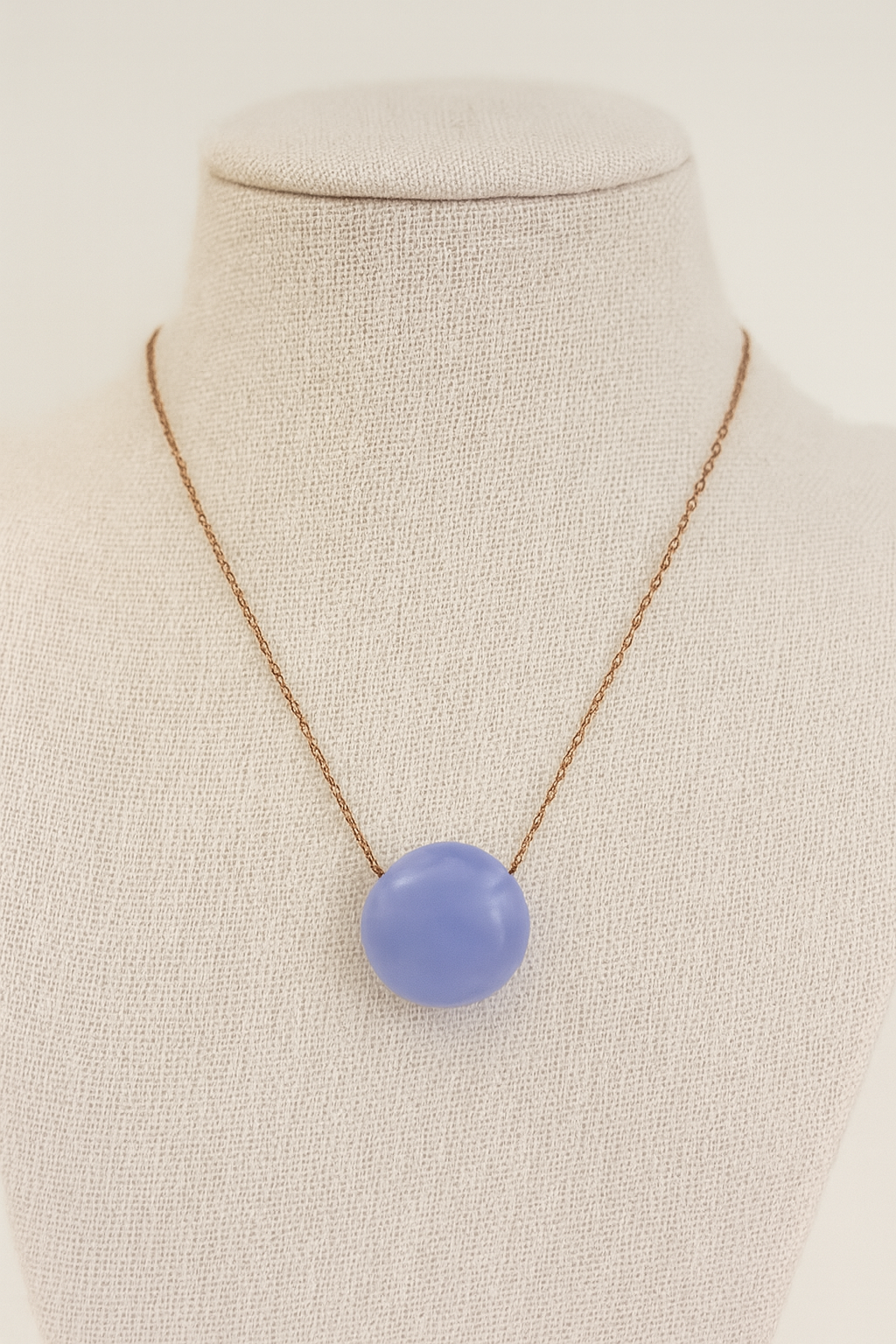 Collana in Agata Blu Lace Rotonda Fatta a Mano- pietra della calma