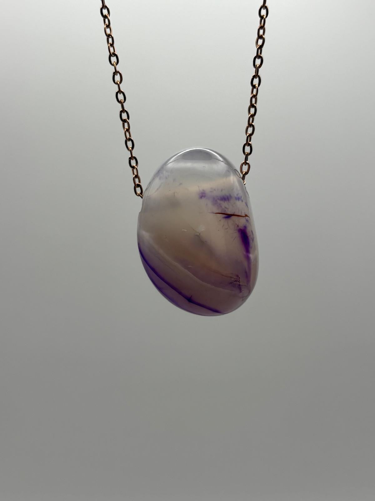 Collana in Agata Tinta Viola – Eleganza Mistica e Energia Protettiva