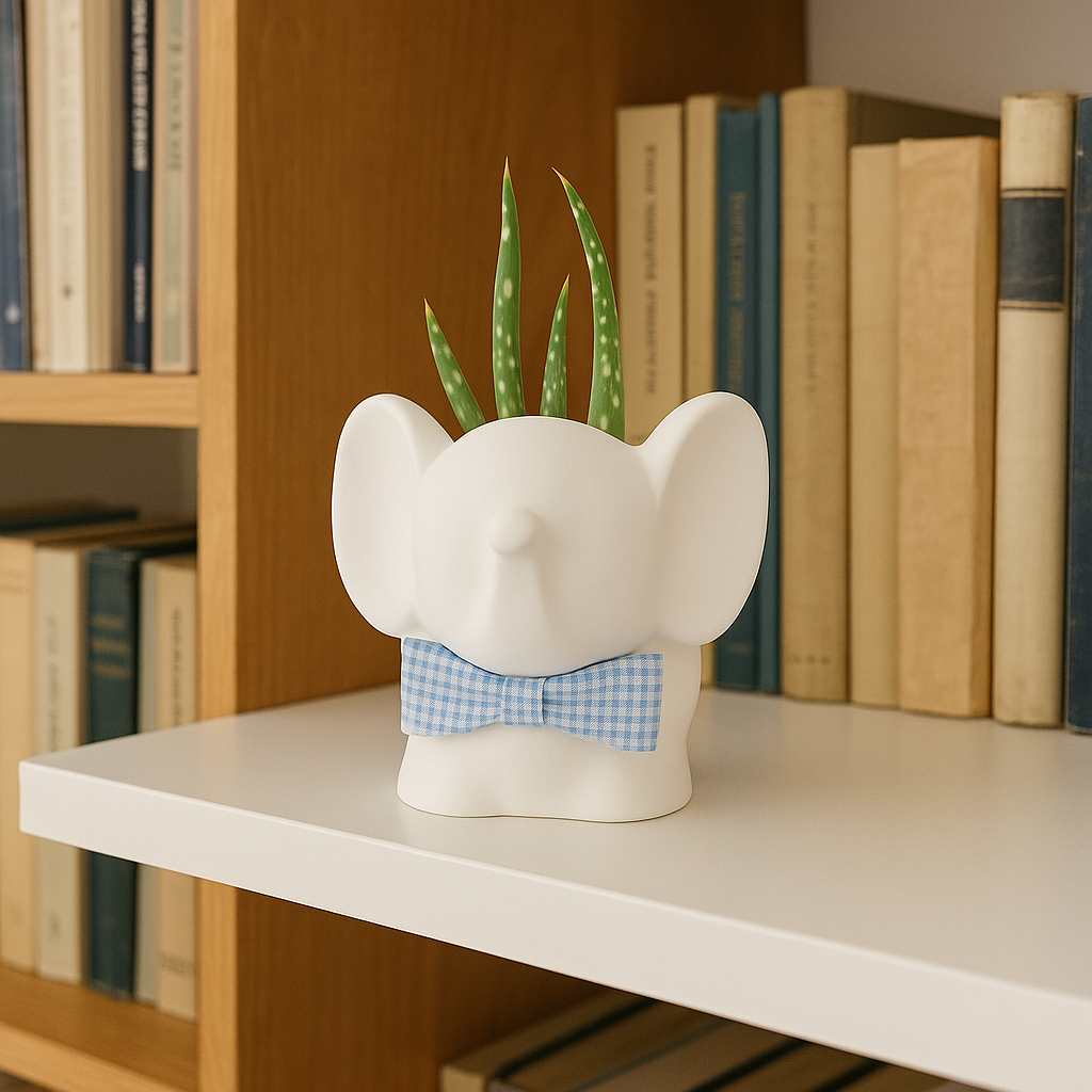 Vaso elefantino handmade in gesso personalizzabile