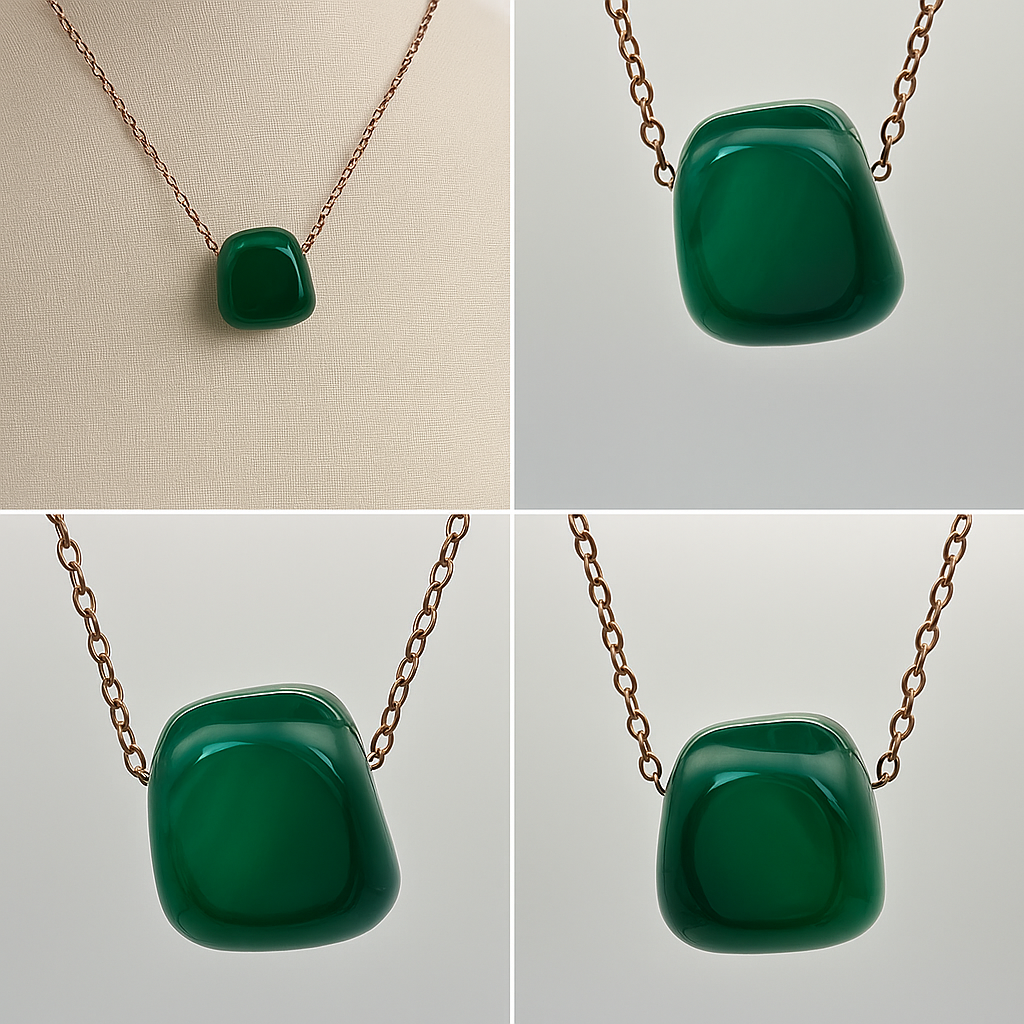 Collana in Agata Tinta Verde – Energia, Forza e Raffinata Eleganza