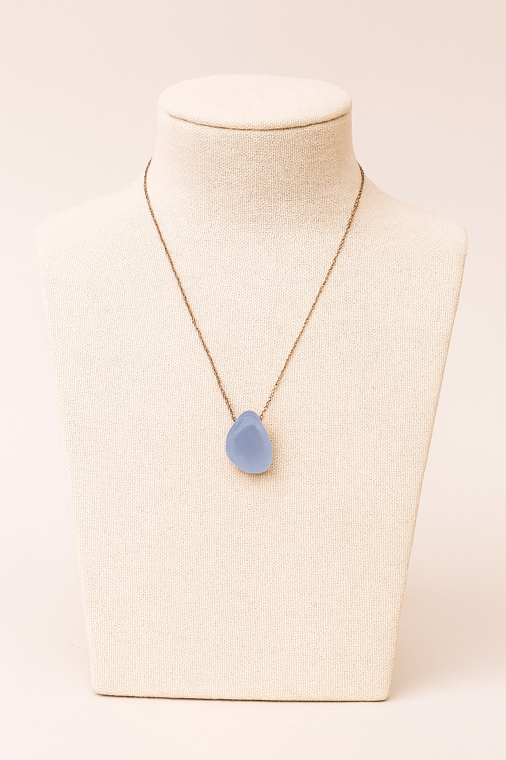 Collana in Agata Blu Lace Fatta a Mano- pietra della calma