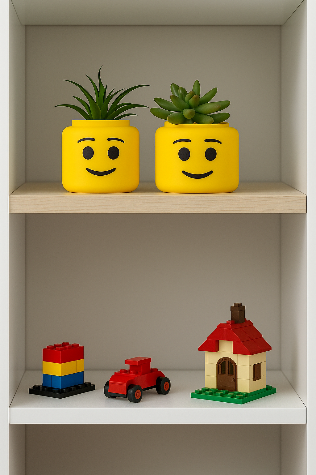 Vasetti portapiante in PLA ecologico a forma di testa mattoncino LEGO – Stampati in 3D, personalizzabili e disponibili in vari colori